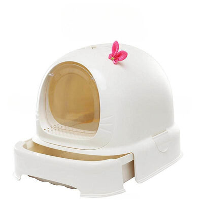 OEM Enclosed Cat Litter Box with Drawer, Odor Control & Anti-Tracking Design | Durable Pet Toilet