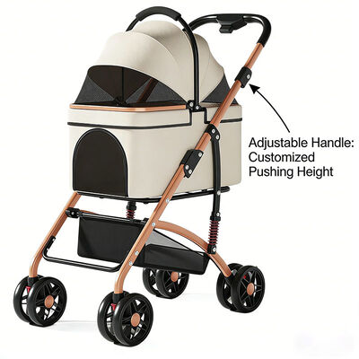 Wholesale Foldable Pet Stroller | Detachable, Shock-Absorbing, Lightweight, Breathable | OEM ODM Supplier